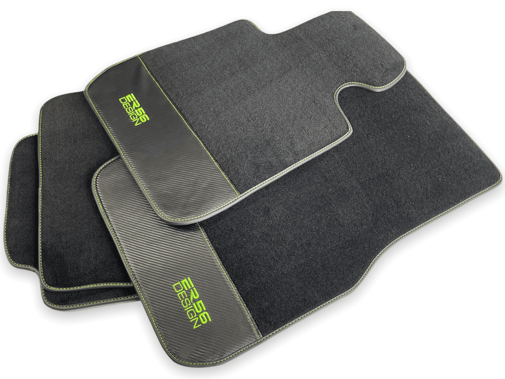 Floor Mats For BMW G61 (2023-2026) Touring Carbon Leather Er56 Design Custom Fit Premium Velour Floor Mats