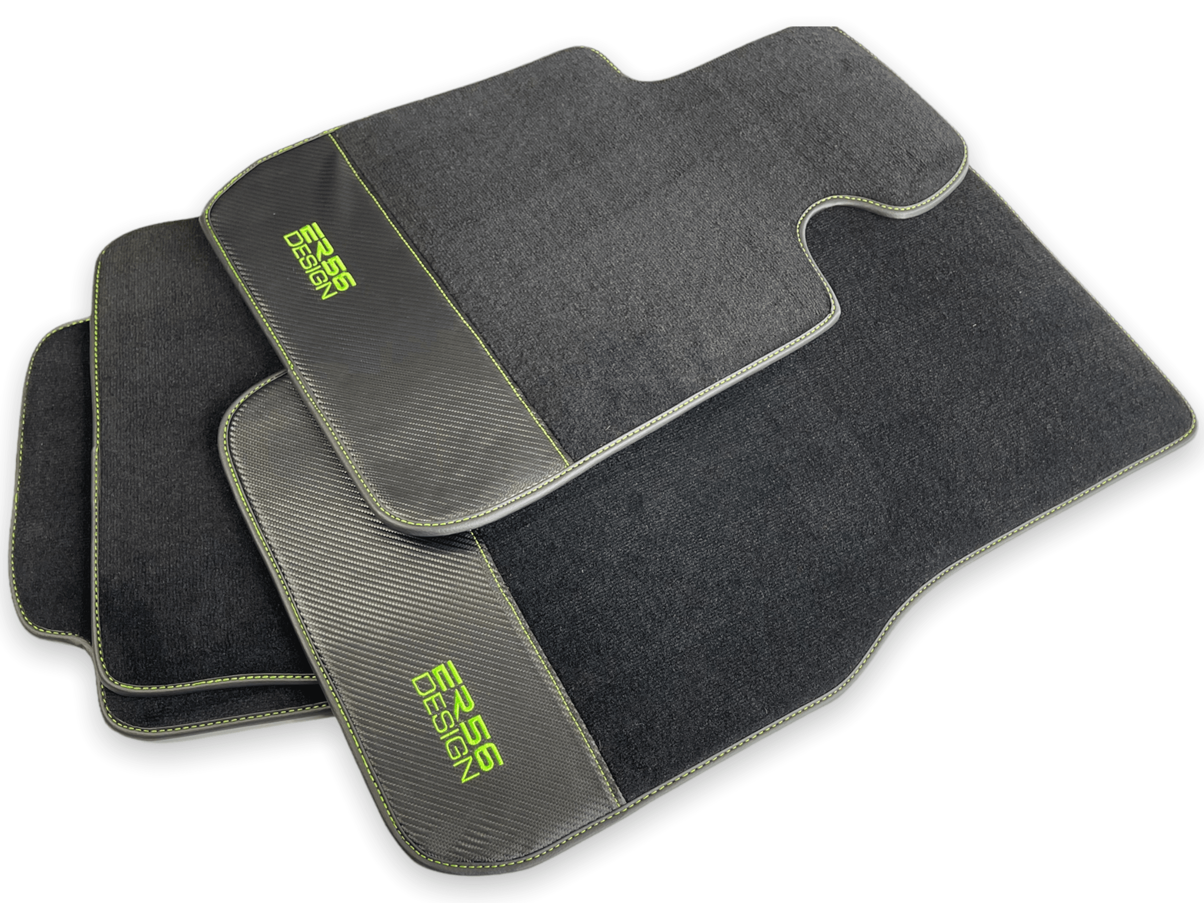 Floor Mats For BMW 2 Series U06 (2022-2026) Carbon Leather Er56 Design Custom Fit Premium Velour Floor Mats