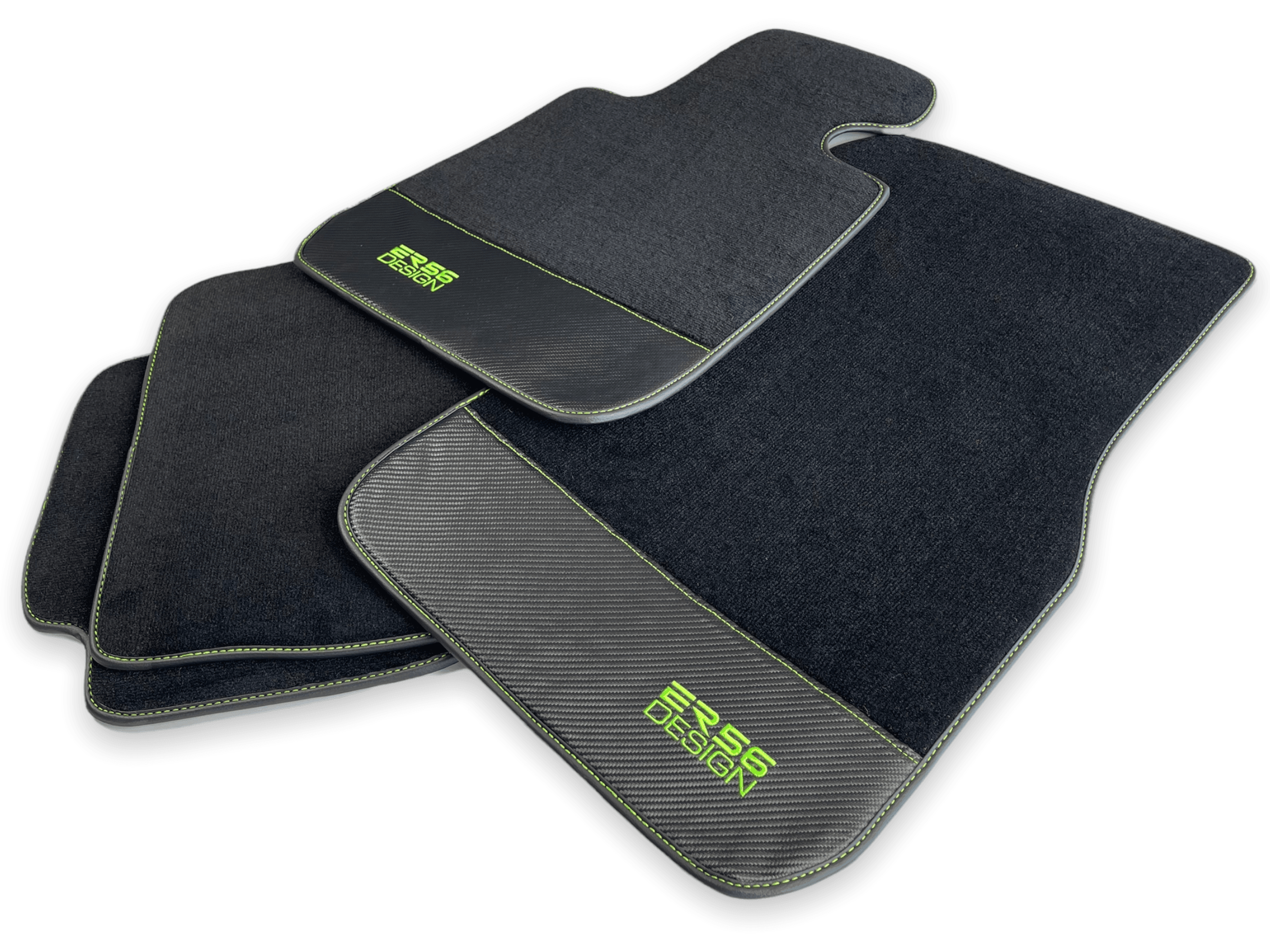Floor Mats For BMW 2 Series U06 (2022-2026) Carbon Leather Er56 Design Custom Fit Premium Velour Floor Mats