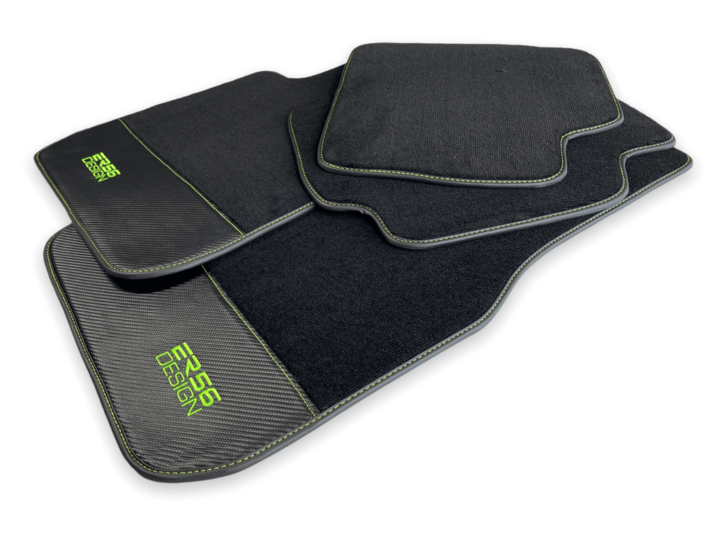 Floor Mats For BMW G61 (2023-2026) Touring Carbon Leather Er56 Design Custom Fit Premium Velour Floor Mats