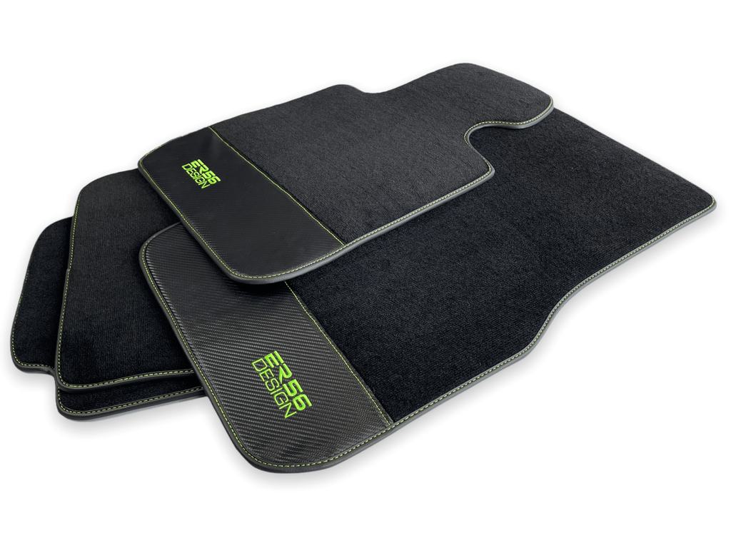 Floor Mats For BMW G60 (2023-2026) Sedan Carbon Leather Er56 Design Custom Fit Premium Velour Floor Mats
