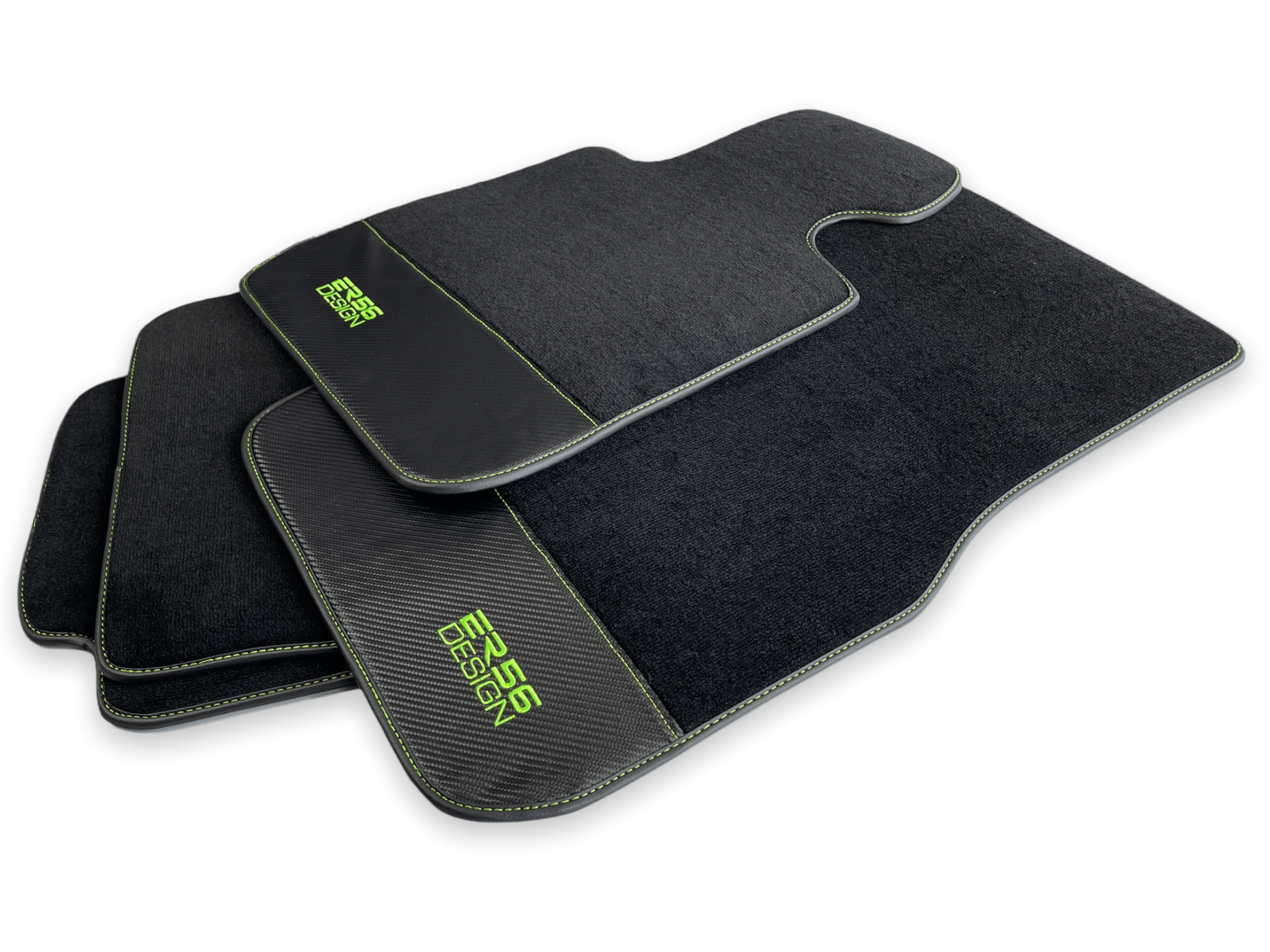 Floor Mats For BMW G60 (2023-2026) Sedan Carbon Leather Er56 Design Custom Fit Premium Velour Floor Mats