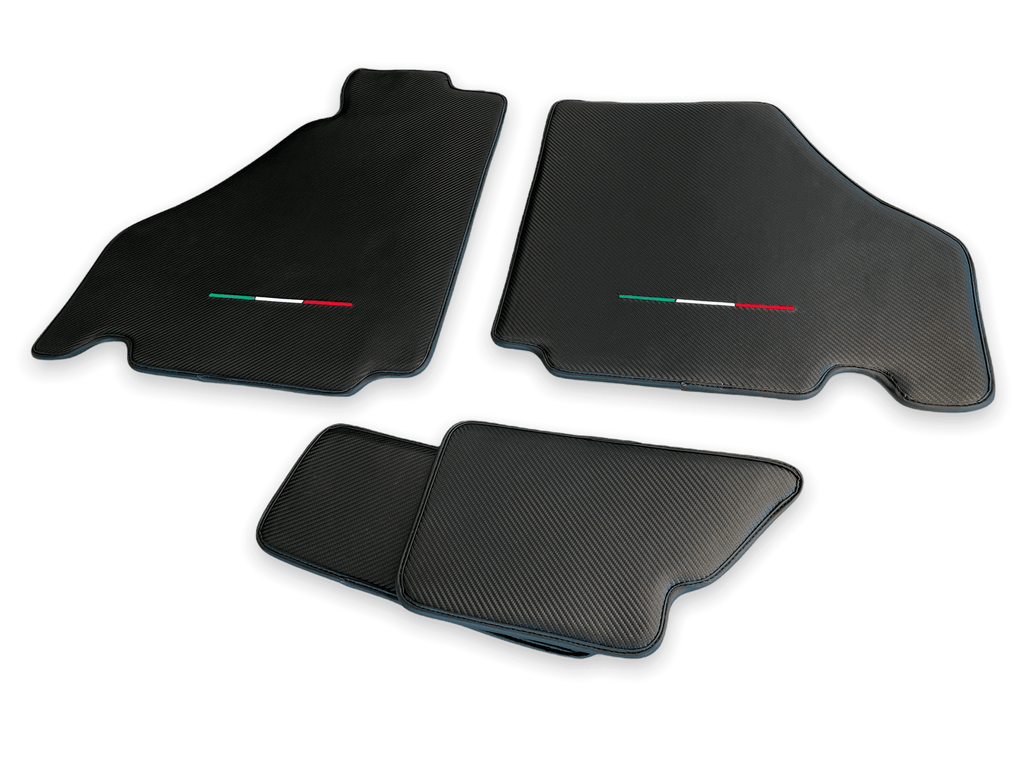 Floor Mats For Ferrari 360 (1999-2005) Carbon Fiber Leather Custom Fit Premium Velour Floor Mats