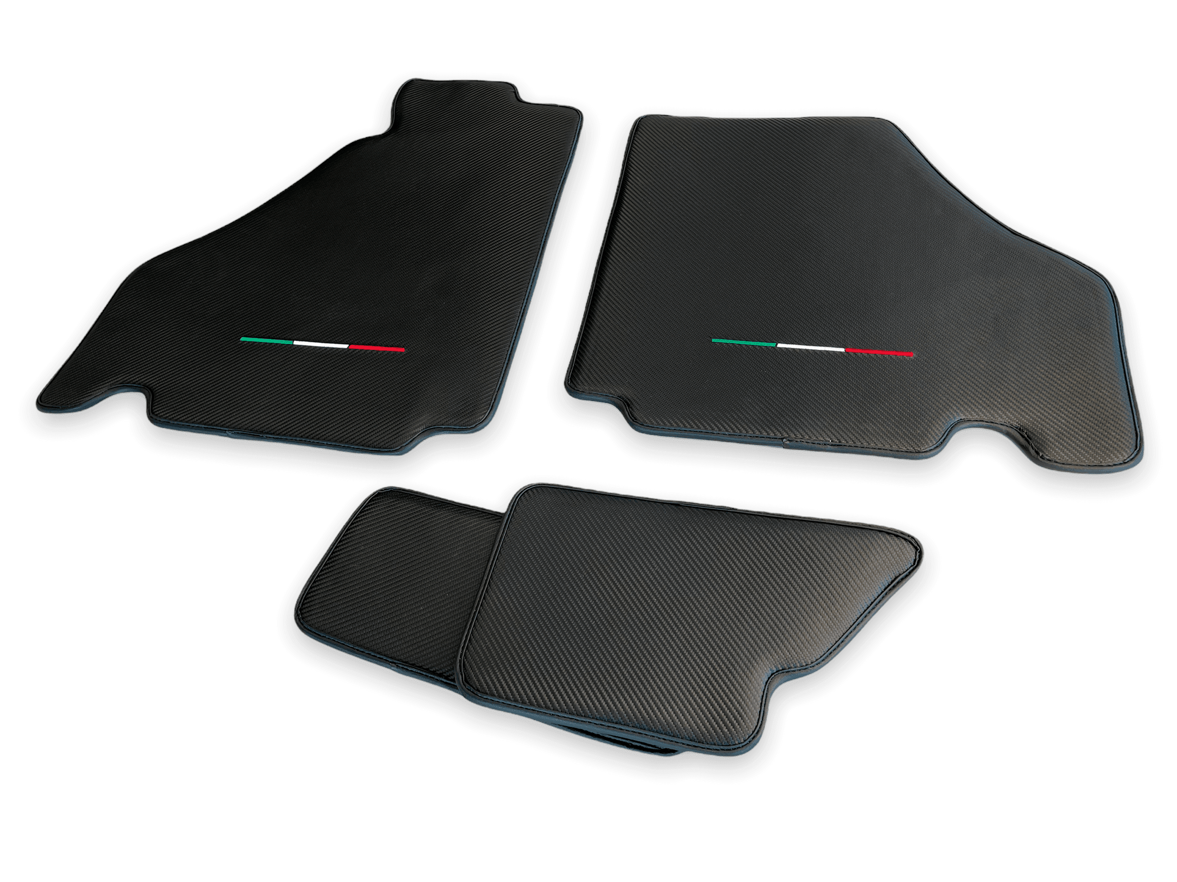 Floor Mats For Ferrari 360 (1999-2005) Carbon Fiber Leather Custom Fit Premium Velour Floor Mats