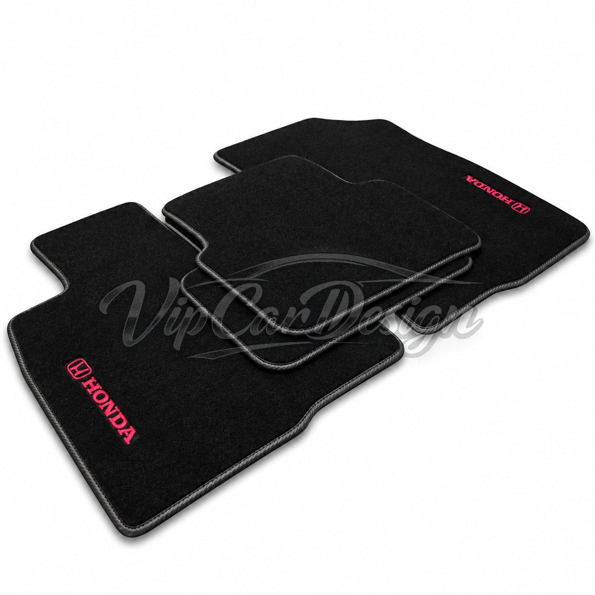 Honda Accord (2002-2007) Custom Fit Floor Mats Honda Logo - Complete Set Overview | VipCarDesign