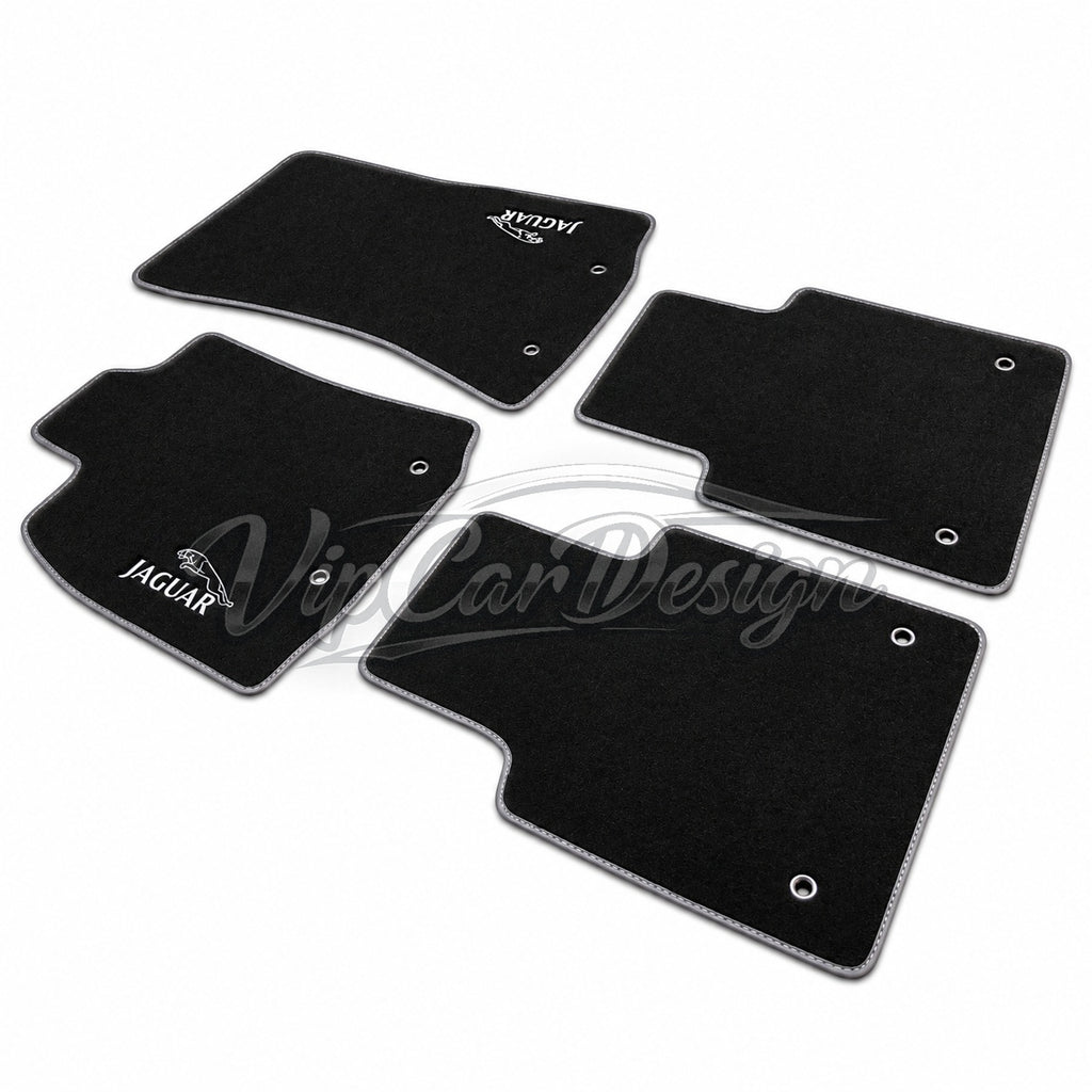 Jaguar F-Pace Custom Fit Floor Mats Jaguar Leaper Logo - Complete Set Overview | VipCarDesign