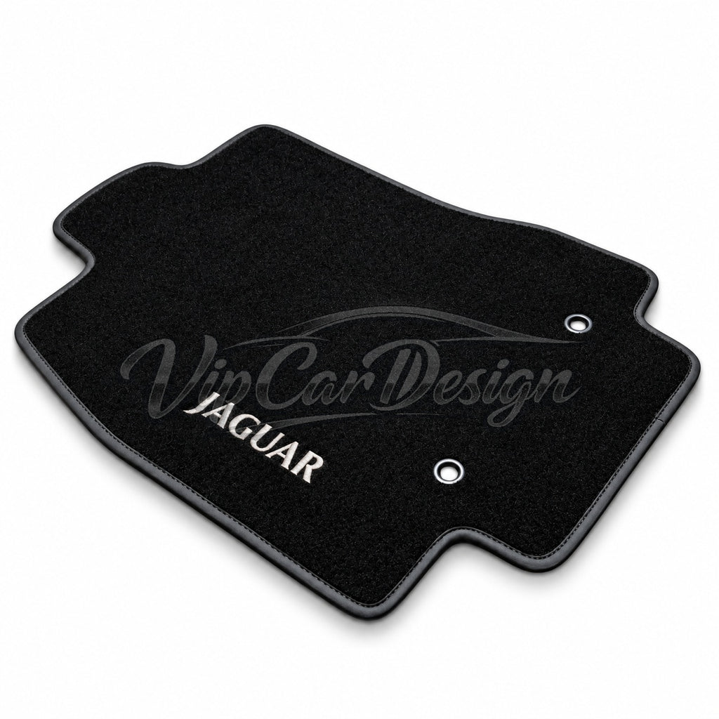 Jaguar F-Pace Custom Fit Floor Mats Jaguar Logo - Logo Embroidery Detail | VipCarDesign