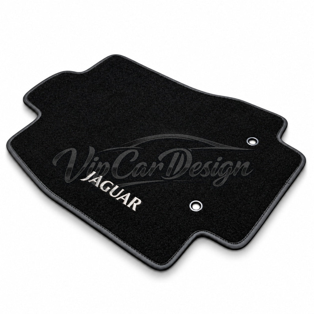 Jaguar XE Custom Fit Floor Mats Jaguar Logo - Logo Embroidery Detail | VipCarDesign