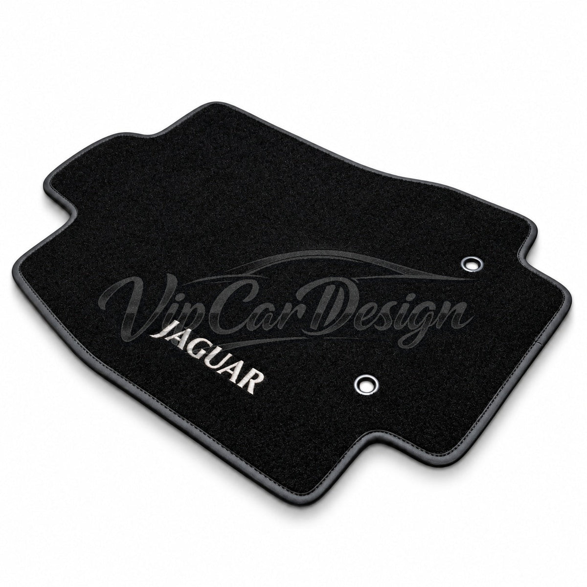 Jaguar XE Custom Fit Floor Mats Jaguar Logo - Logo Embroidery Detail | VipCarDesign