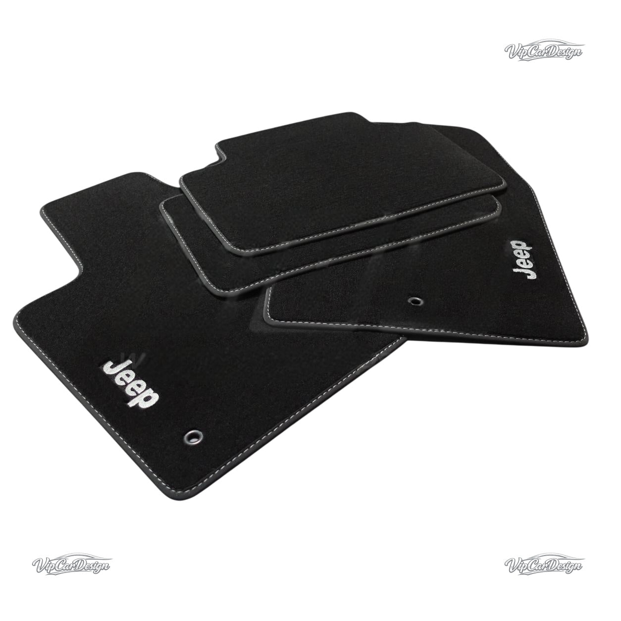 Jeep Compass (2017-2026) Custom Fit Floor Mats - Stacked Set View | VipCarDesign