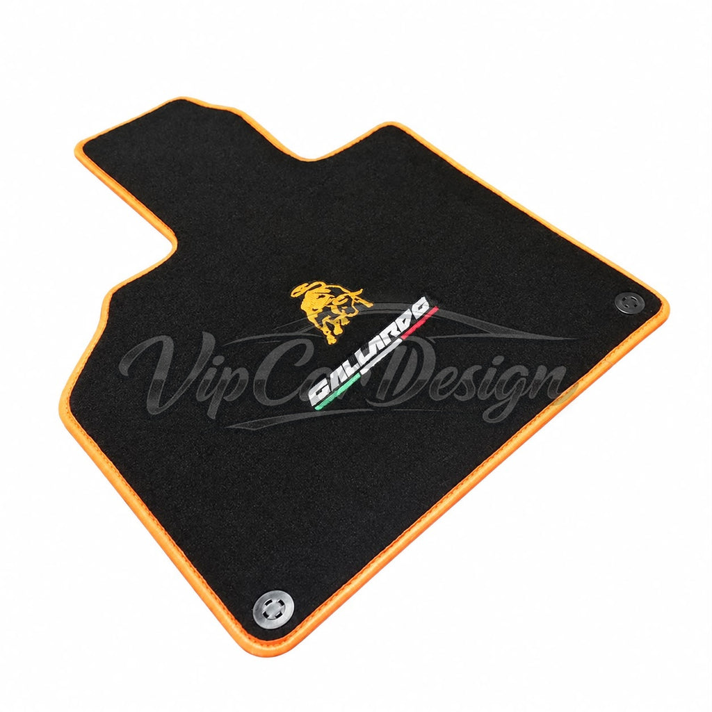 Lamborghini Gallardo Custom Fit Floor Mats Gallardo Logo - Logo Embroidery Detail | VipCarDesign