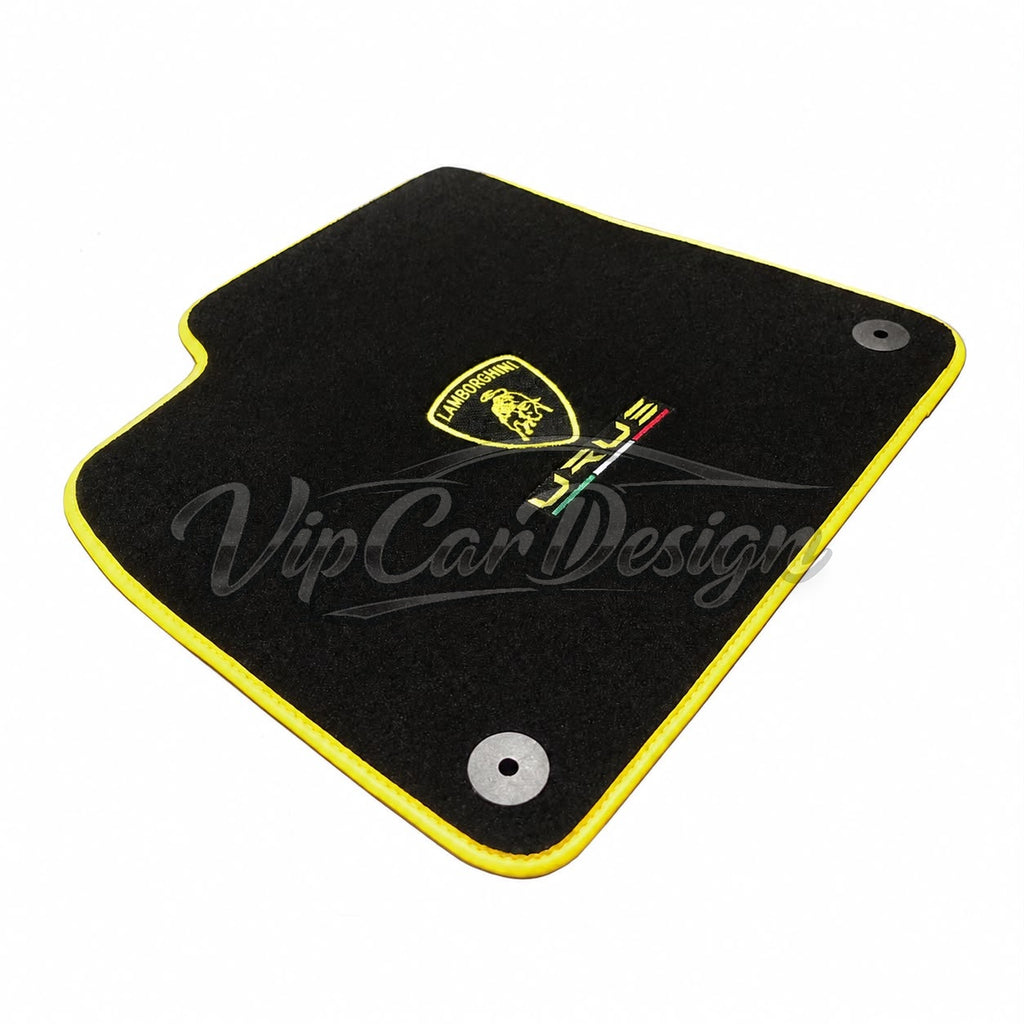 Lamborghini Urus Custom Fit Floor Mats Urus Logo - Logo Embroidery Detail | VipCarDesign