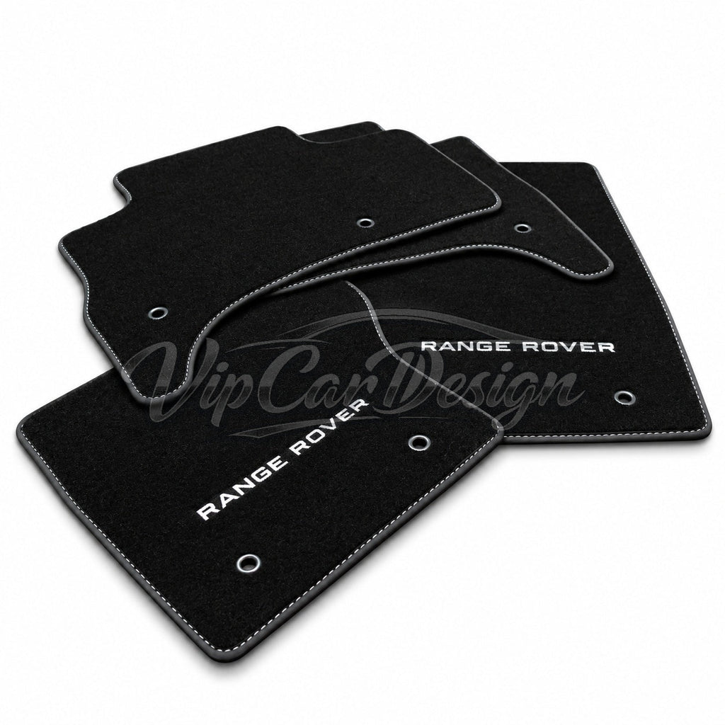 Land Rover Range Rover Vogue L322 (2002-2012) Custom Fit Floor Mats Range Rover Logo - Complete Set Overview | VipCarDesign