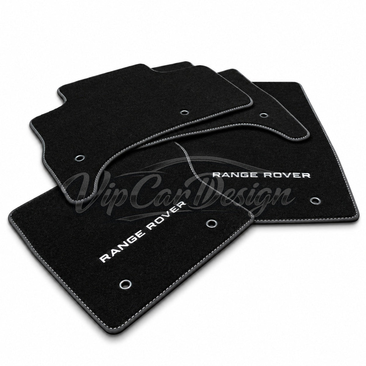 Land Rover Range Rover Vogue L322 (2002-2012) Custom Fit Floor Mats Range Rover Logo - Complete Set Overview | VipCarDesign