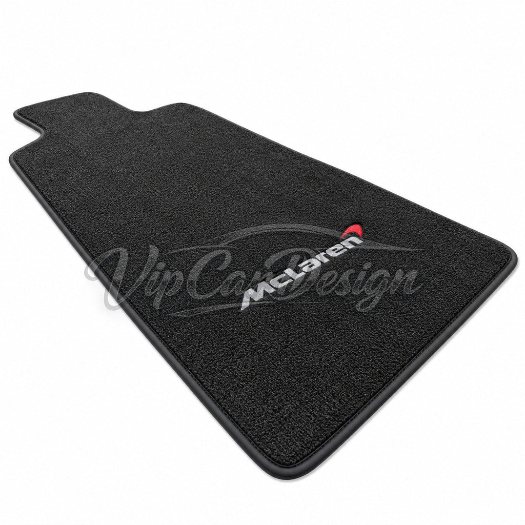 McLaren 750S (2023-2025) Custom Fit Floor Mats McLaren Logo - Logo Embroidery Detail | VipCarDesign