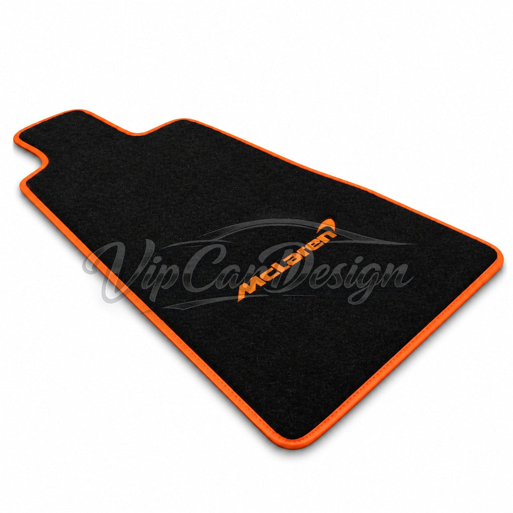McLaren P1 (2013-2015) Custom Fit Floor Mats McLaren Logo - Logo Embroidery Detail | VipCarDesign