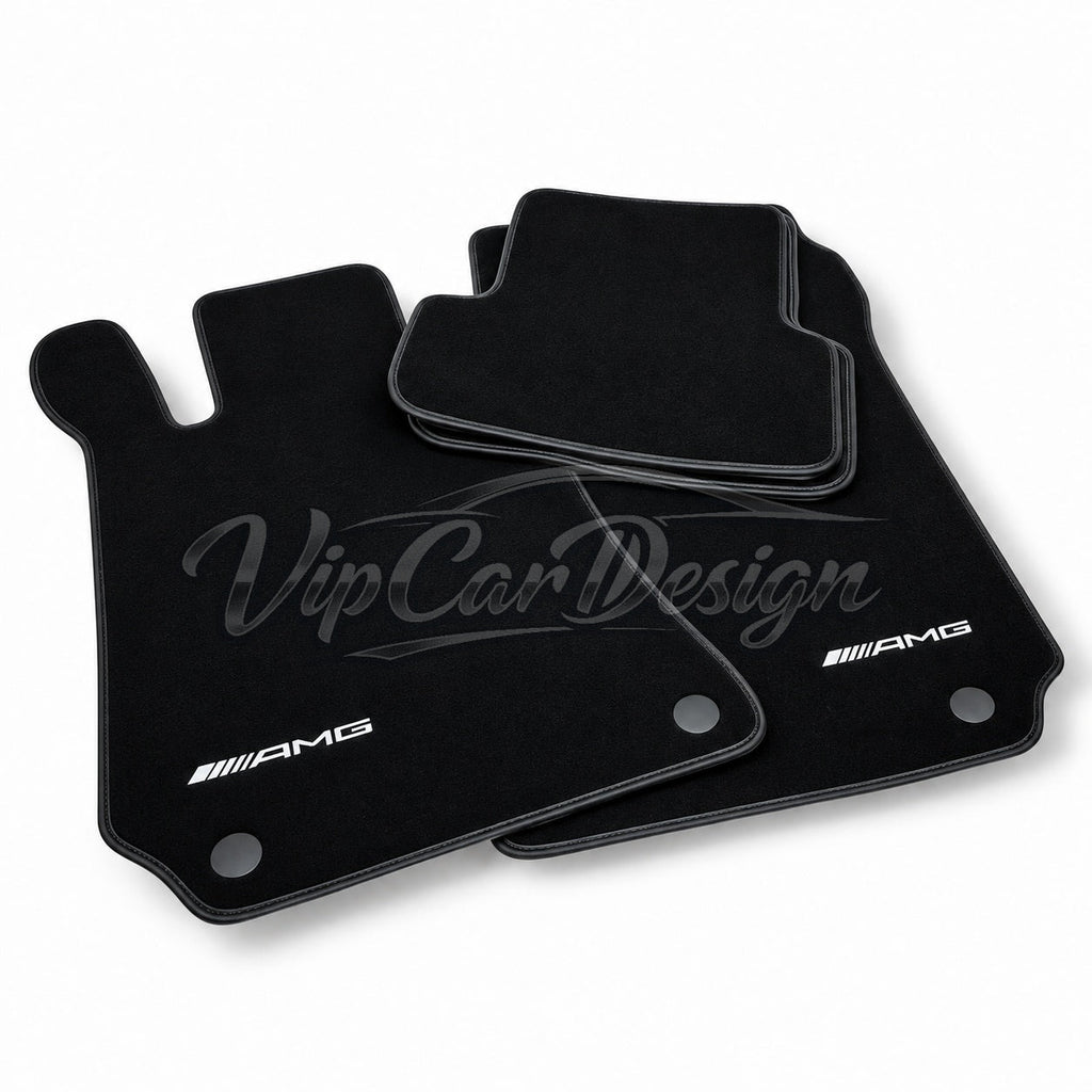 Mercedes-Benz SL R231 (2012-2022) Custom Fit Floor Mats AMG Logo - Logo Embroidery Detail | VipCarDesign