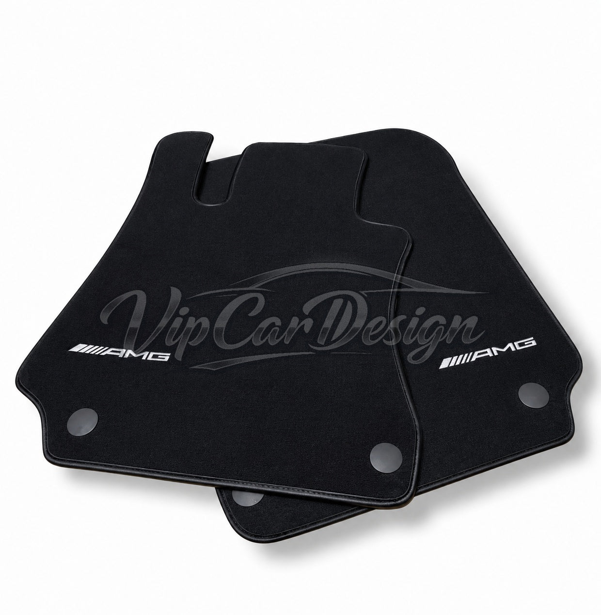 Mercedes-Benz M-Class W166 (2011-2015) Custom Fit Floor Mats AMG Logo - Full Set Angled View | VipCarDesign