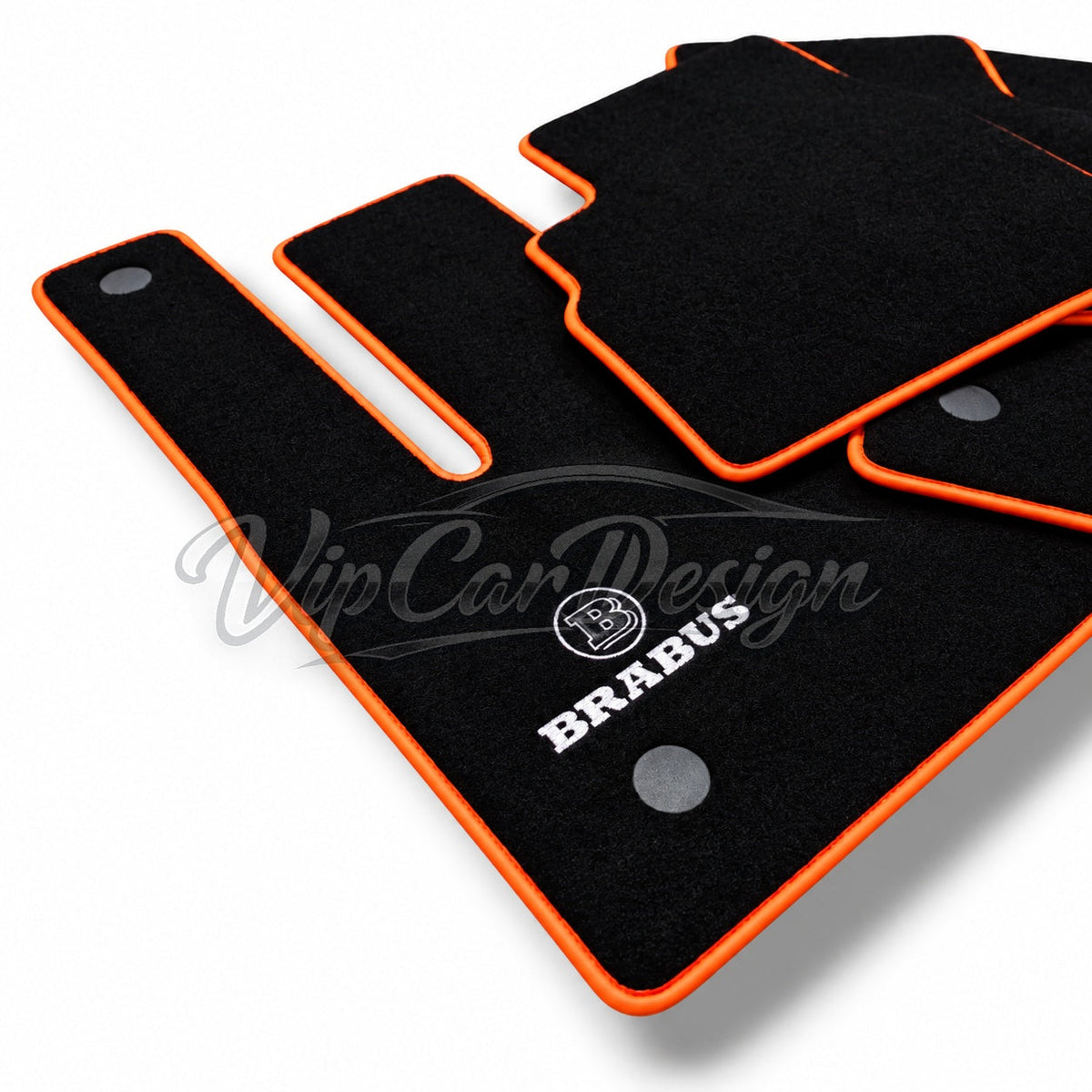 Mercedes-Benz SLC-Class Custom Fit Floor Mats BRABUS Logo - Logo Embroidery Detail | VipCarDesign