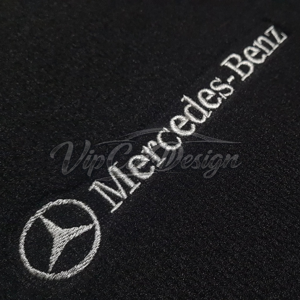 Mercedes-Benz A-Class W168 (1997-2004) Custom Fit Floor Mats Mercedes-Benz Logo - Logo Embroidery Detail | VipCarDesign