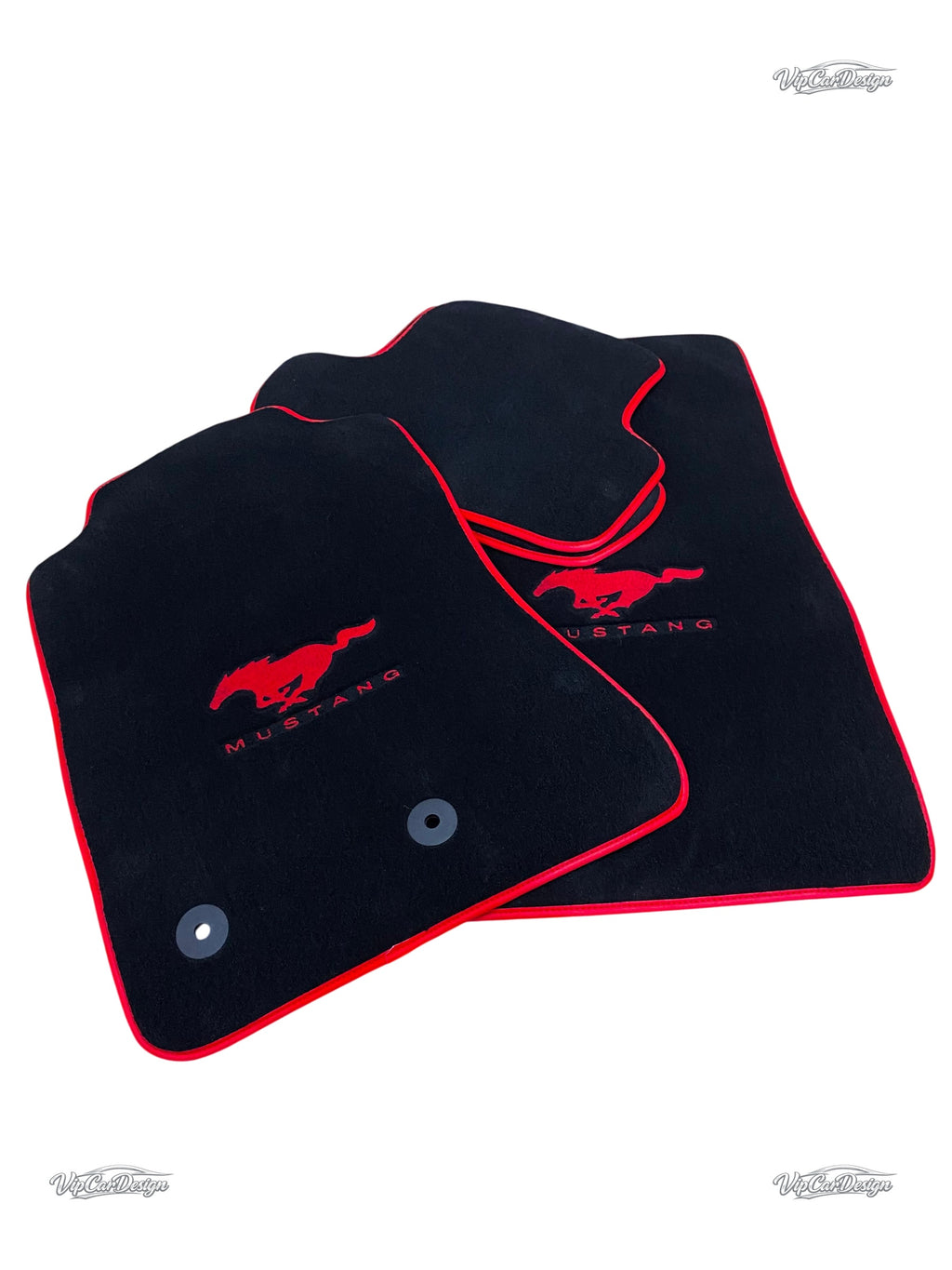Ford Mustang Mach-E (2021-2024) Custom Fit Floor Mats Mustang Logo - Mustang Logo Detail | VipCarDesign