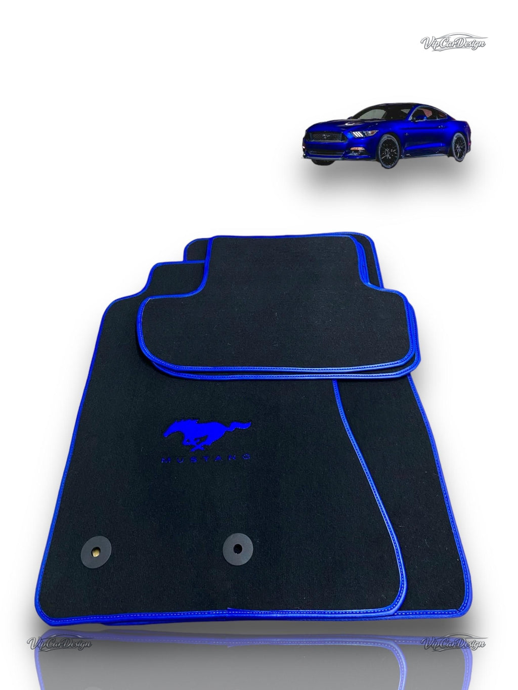Ford Mustang (1979-1993) Custom Fit Floor Mats Mustang Logo - Premium Velour Detail | VipCarDesign