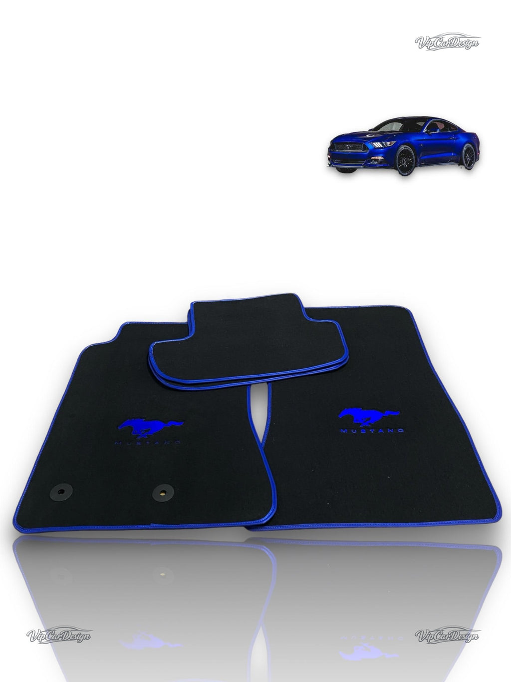 Ford Mustang (1979-1993) Custom Fit Floor Mats Mustang Logo - Stitching Detail | VipCarDesign