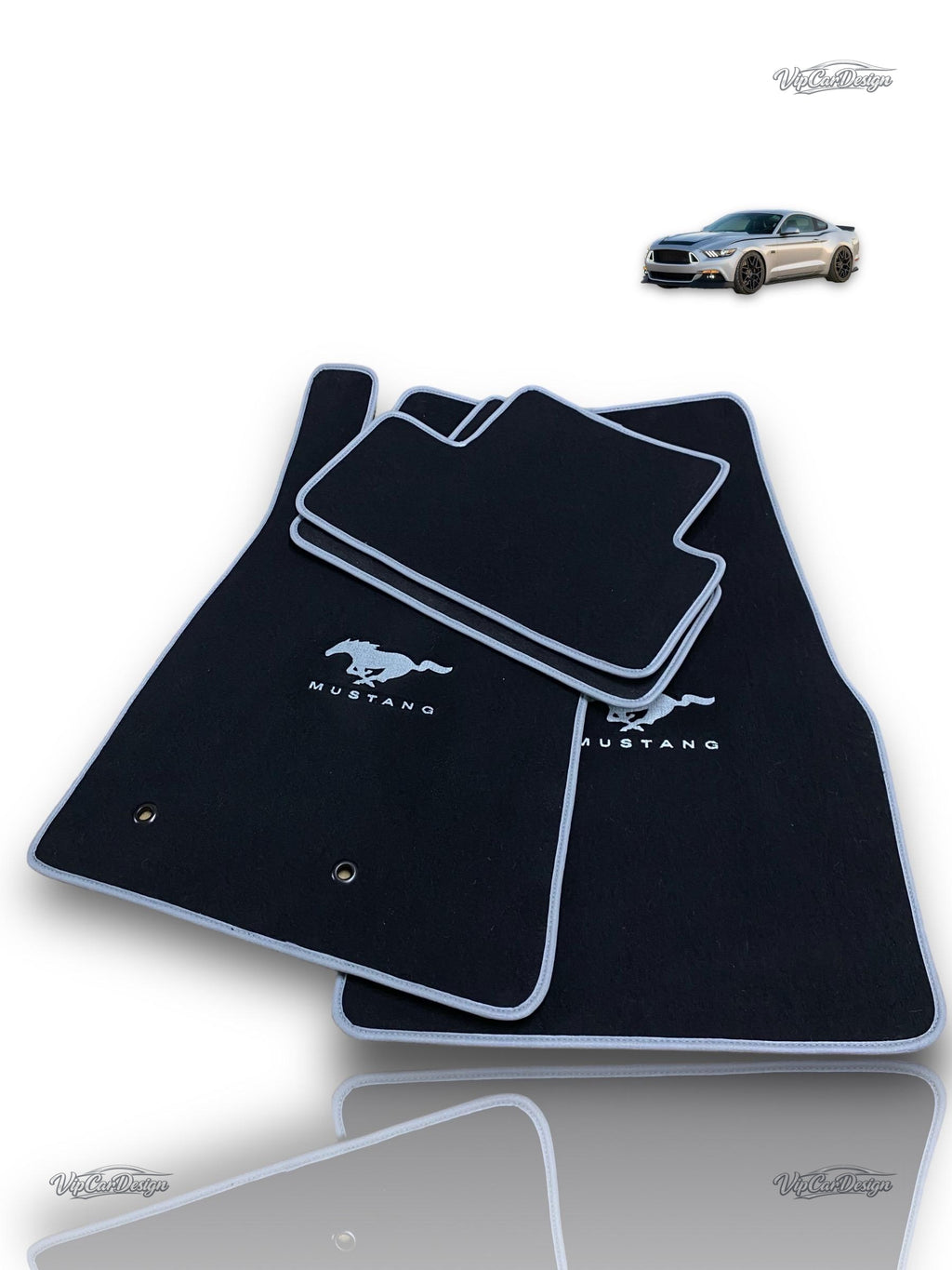 Ford Mustang (1979-1993) Custom Fit Floor Mats Mustang Logo - Anti-Slip Backing | VipCarDesign