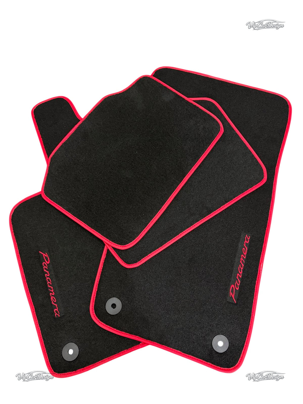 Porsche Panamera (2017-2023) Custom Fit Floor Mats Panamera Logo - Complete Set Overview | VipCarDesign