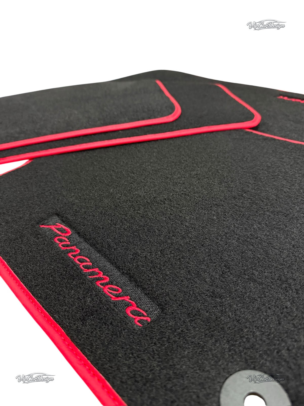 Porsche Panamera (2009-2016) Custom Fit Floor Mats Panamera Logo - Panamera Logo Detail | VipCarDesign