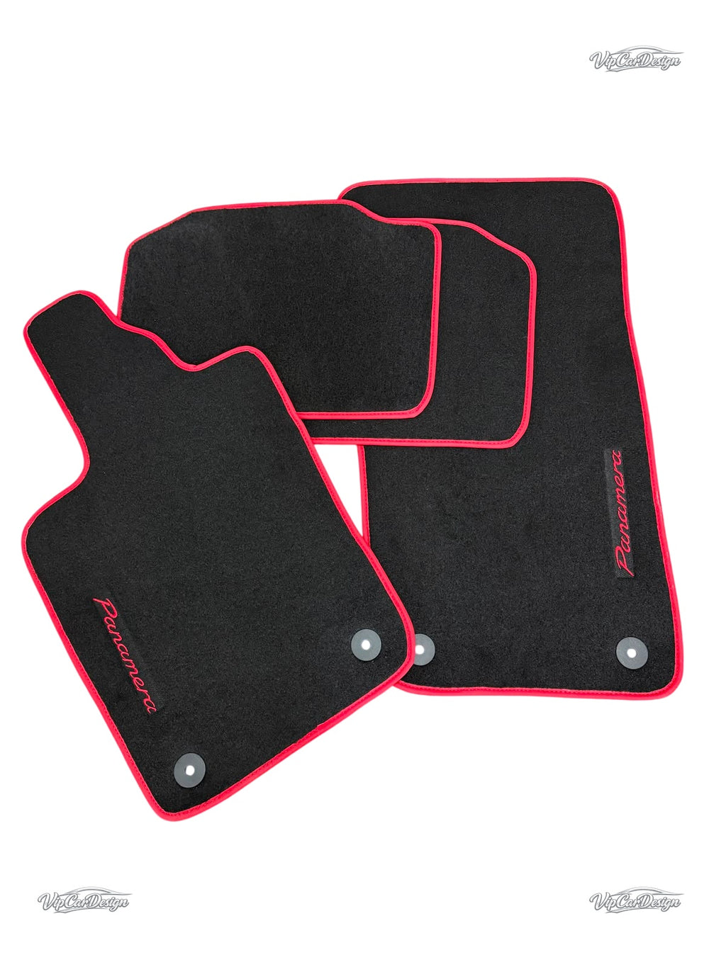 Porsche Panamera (2009-2016) Custom Fit Floor Mats Panamera Logo - Close-Up Texture | VipCarDesign