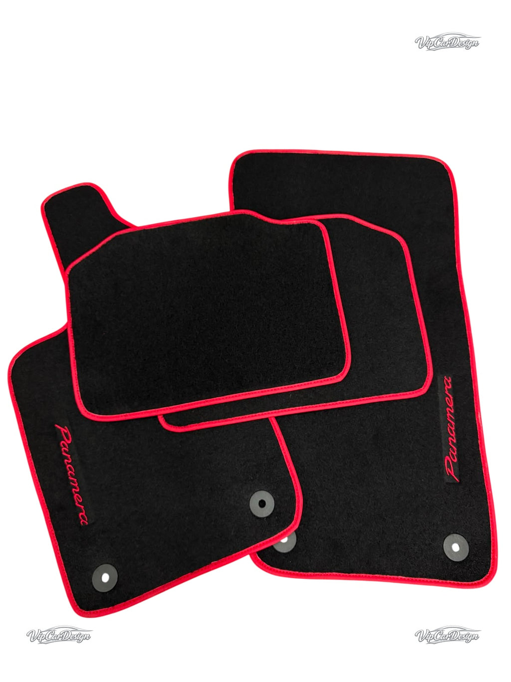 Porsche Panamera (2009-2016) Custom Fit Floor Mats Panamera Logo - Premium Velour Detail | VipCarDesign