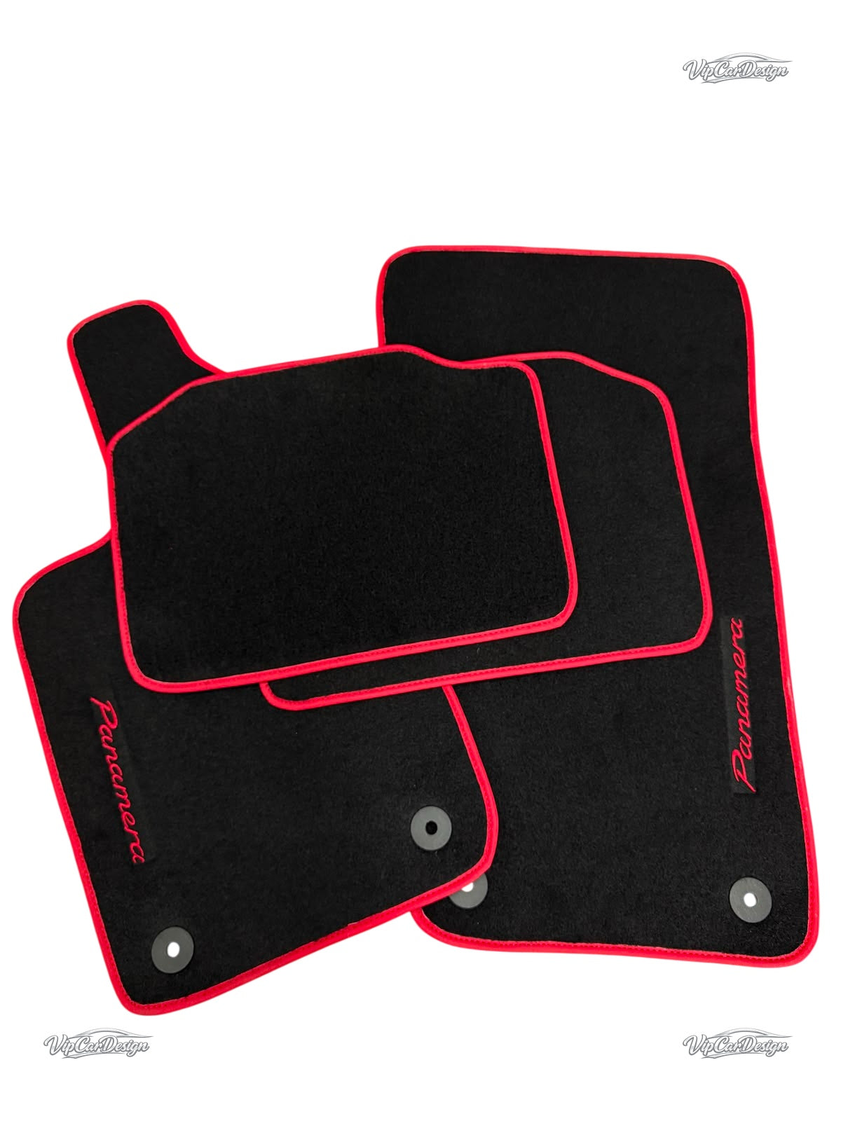 Porsche Panamera (2009-2016) Custom Fit Floor Mats Panamera Logo - Premium Velour Detail | VipCarDesign