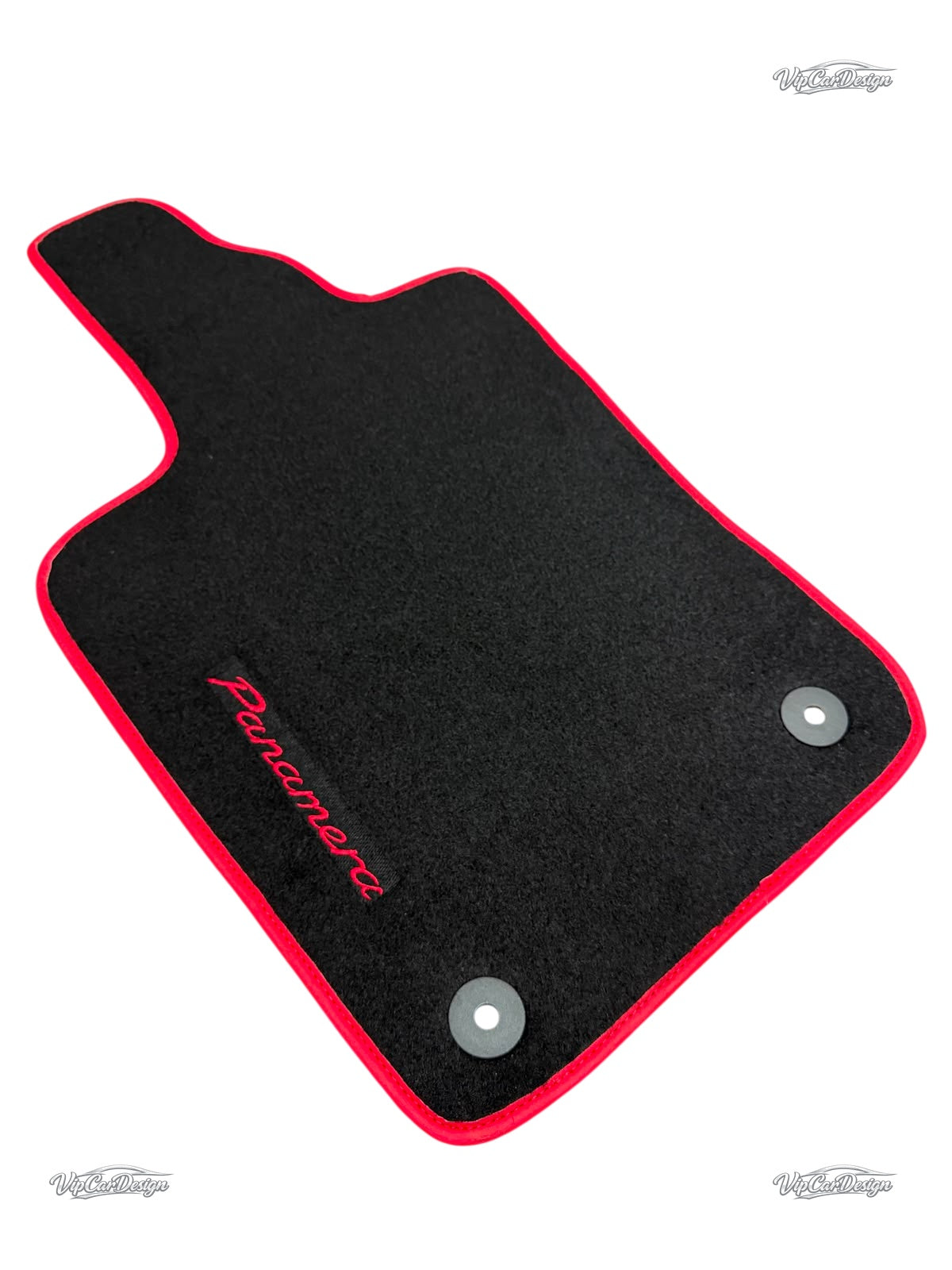Porsche Panamera (2009-2016) Custom Fit Floor Mats Panamera Logo - Stitching Detail | VipCarDesign
