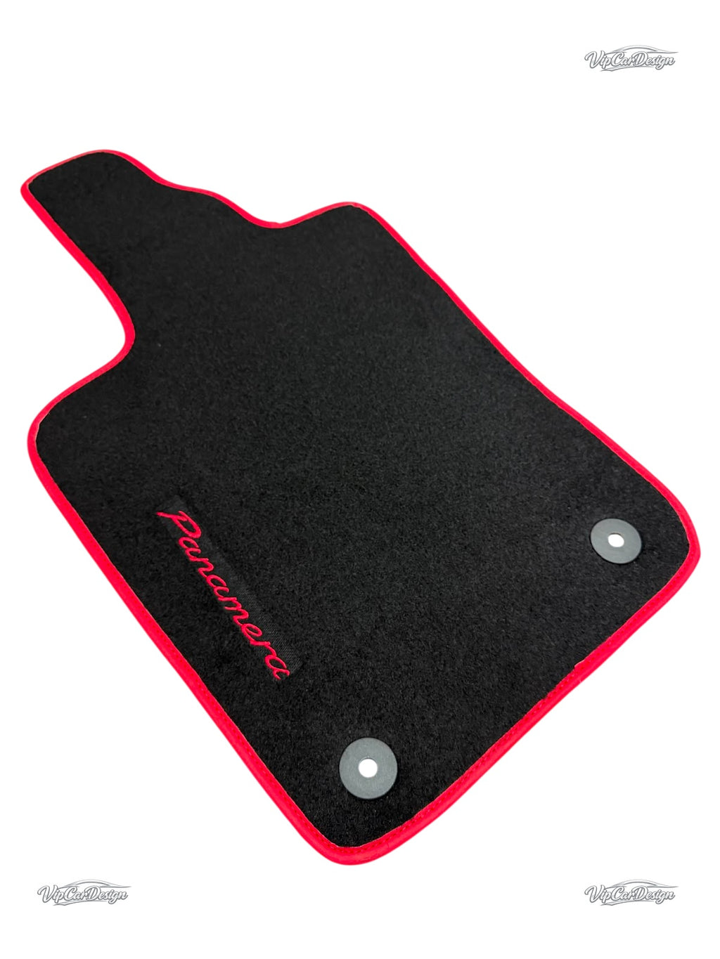 Porsche Panamera (2017-2023) Custom Fit Floor Mats Panamera Logo - Stitching Detail | VipCarDesign