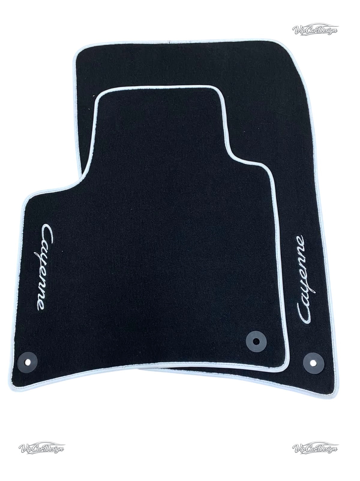 Porsche Cayenne (2018-2023) Custom Fit Floor Mats Cayenne Logo - Close-Up Texture | VipCarDesign