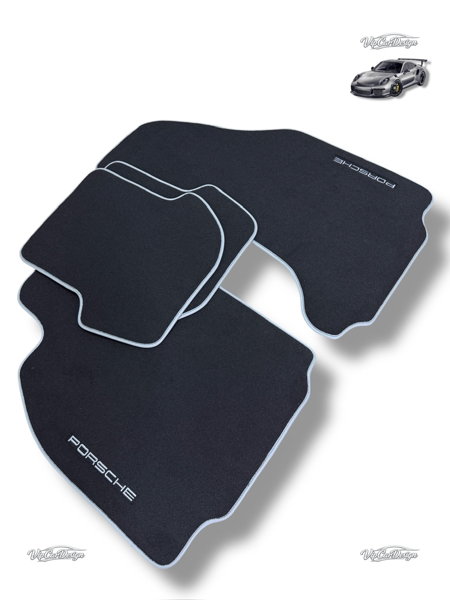 Porsche Cayenne (2010-2018) Custom Fit Floor Mats - Premium Velour Detail | VipCarDesign