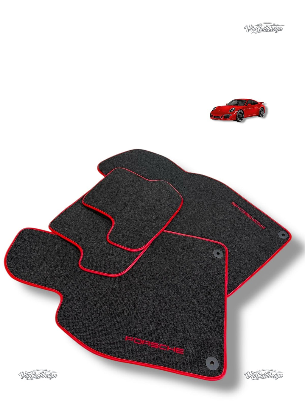 Porsche 986 Boxster (1996-2004) Custom Fit Floor Mats - Edge Color Detail | VipCarDesign