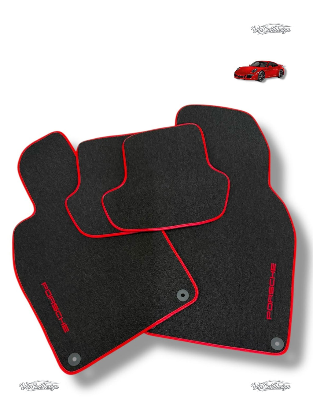Porsche 911 - 997 (2004-2012) Custom Fit Floor Mats - Stitching Detail | VipCarDesign