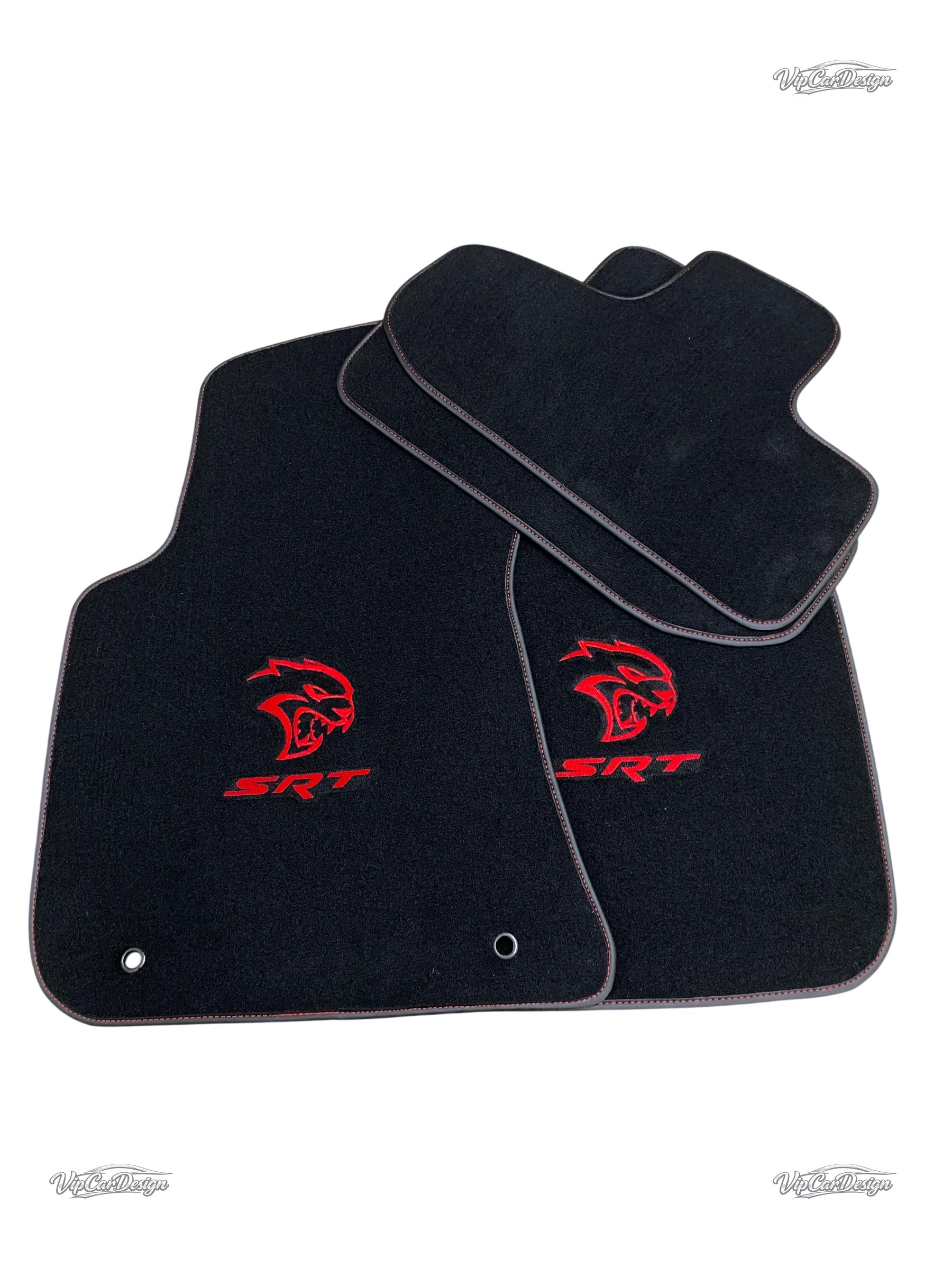 Dodge Challenger SRT Hellcat (2015-2023) Custom Fit Floor Mats SRT - Complete Set Overview | VipCarDesign