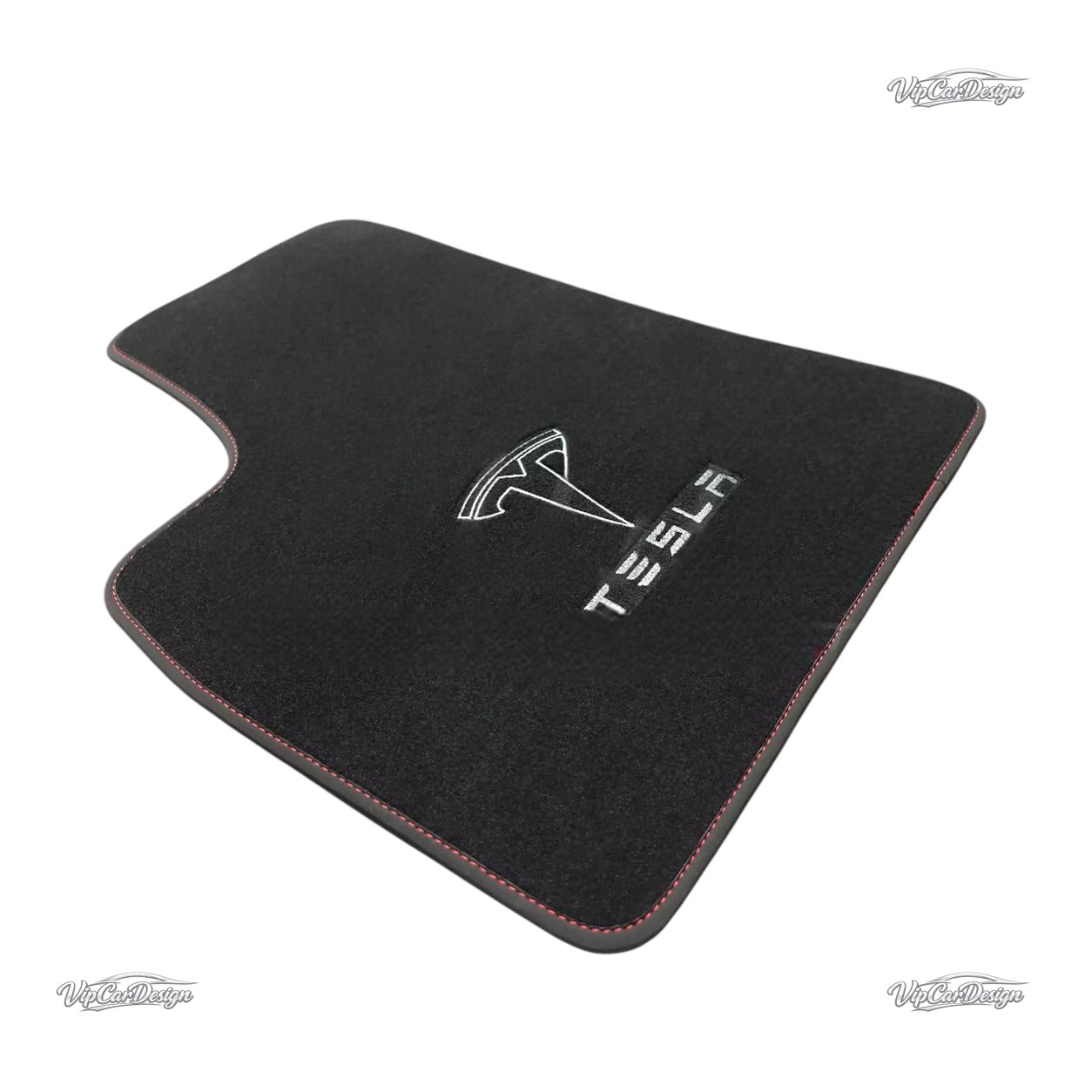 Tesla Model 3 (2017-2025) Custom Fit Floor Mats - Front Floor Mat Close-Up | VipCarDesign
