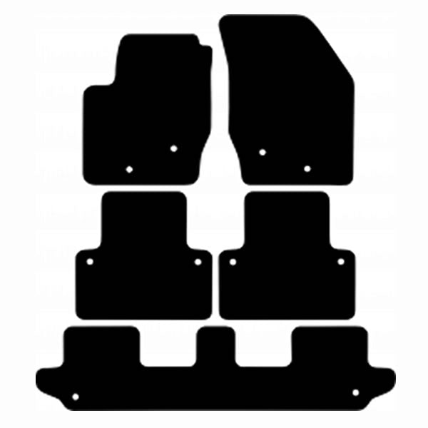 Volvo XC90 7 Seats (2002-2014) Custom Fit Floor Mats Volvo Logo - Mat Template Layout | VipCarDesign