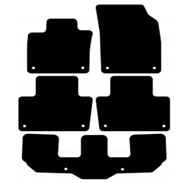 Volvo XC90 2015 and After 7 Seats Custom Fit Floor Mats Volvo Logo - Mat Template Layout | VipCarDesign