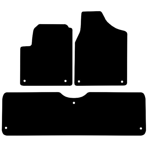 Volkswagen Sharan (1995-2010) Custom Fit Floor Mats R-Line Logo - Mat Template Layout | VipCarDesign