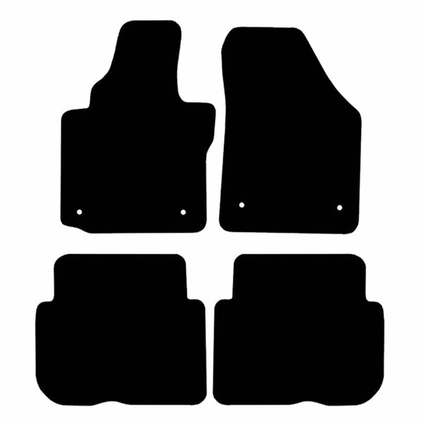 Volkswagen Touran (2003-2010) Custom Fit Floor Mats R Logo - Mat Template Layout | VipCarDesign