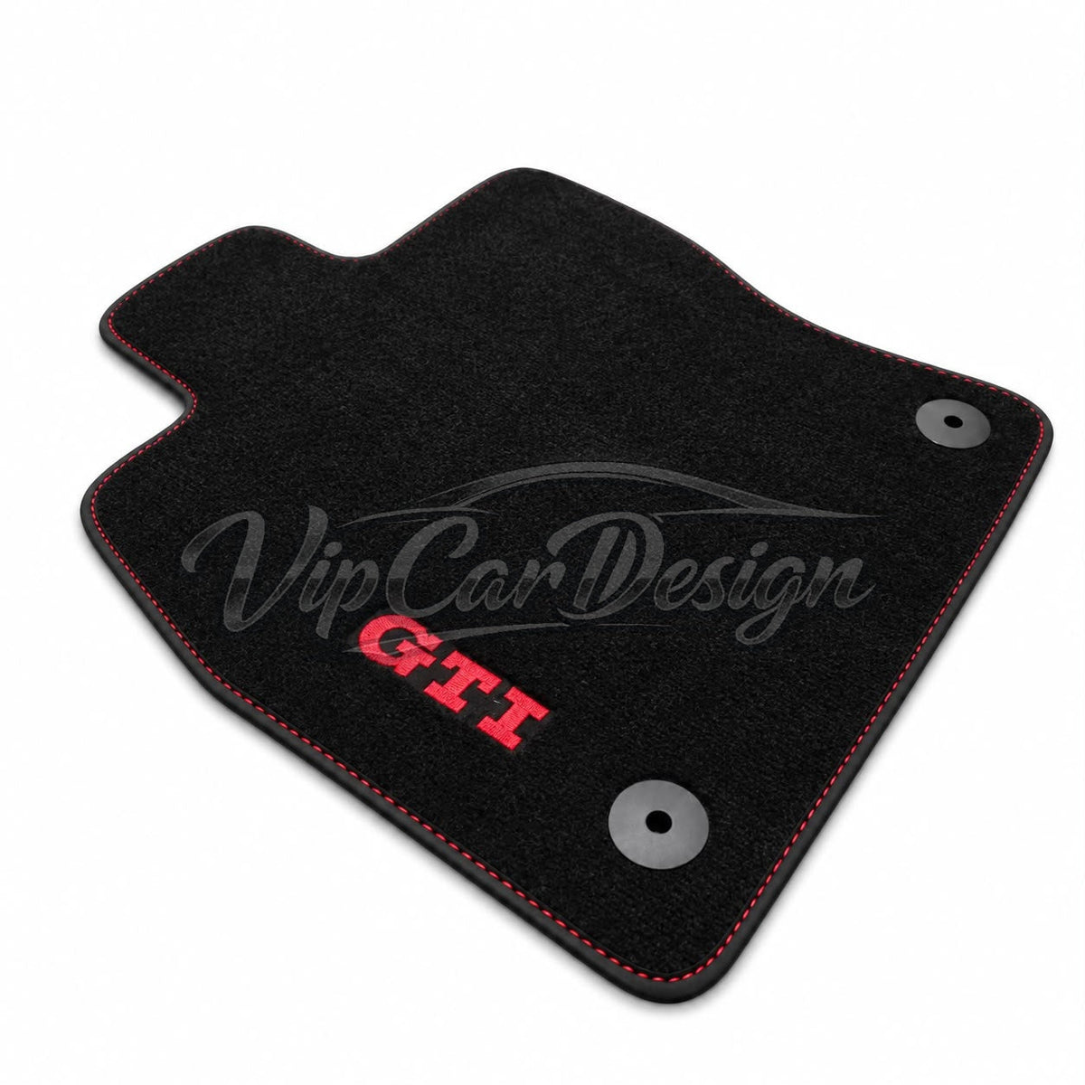 Volkswagen Golf 6 (2009-2013) Custom Fit Floor Mats GTI Logo - Logo Embroidery Detail | VipCarDesign