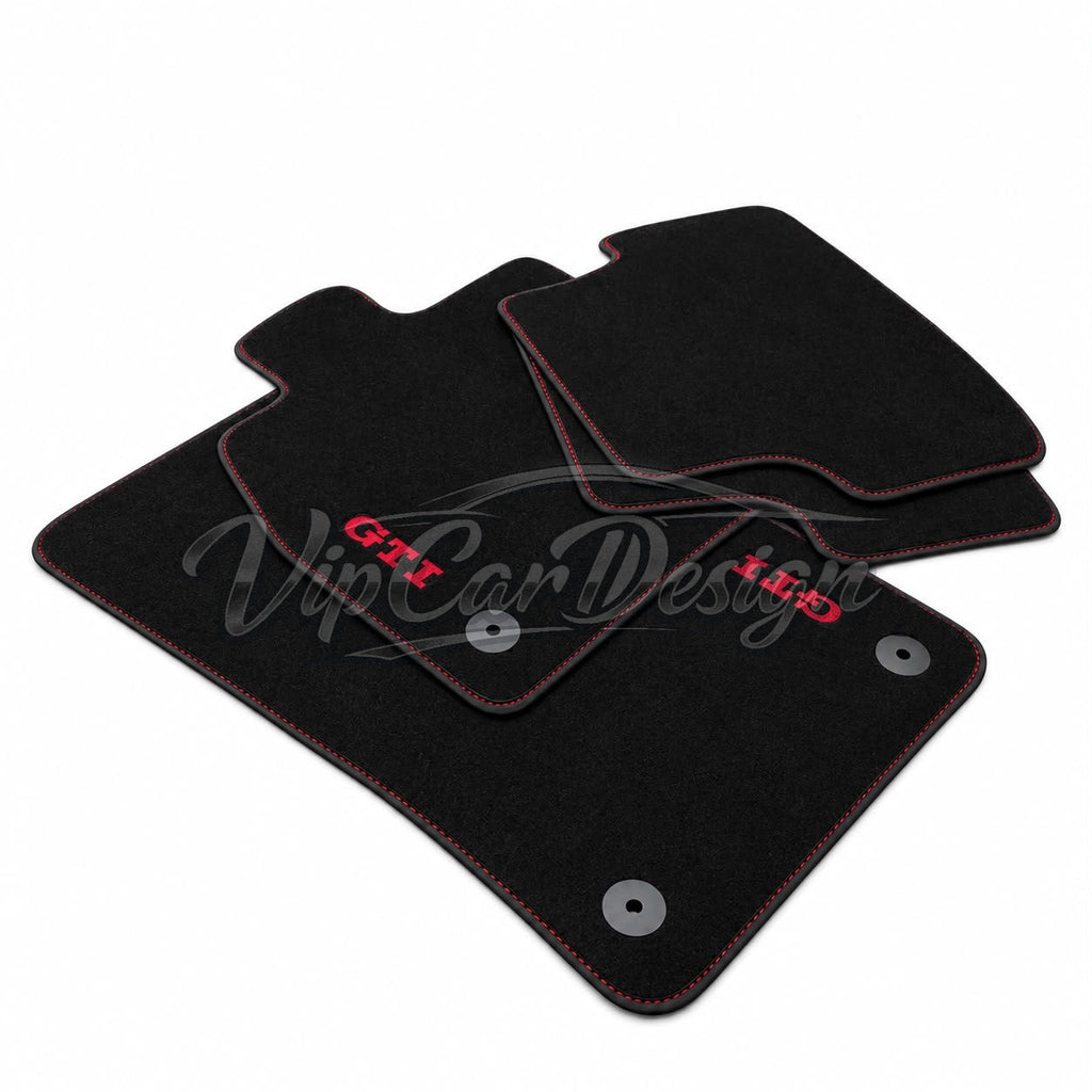 Volkswagen Golf 6 (2009-2013) Custom Fit Floor Mats GTI Logo - Complete Set Overview | VipCarDesign