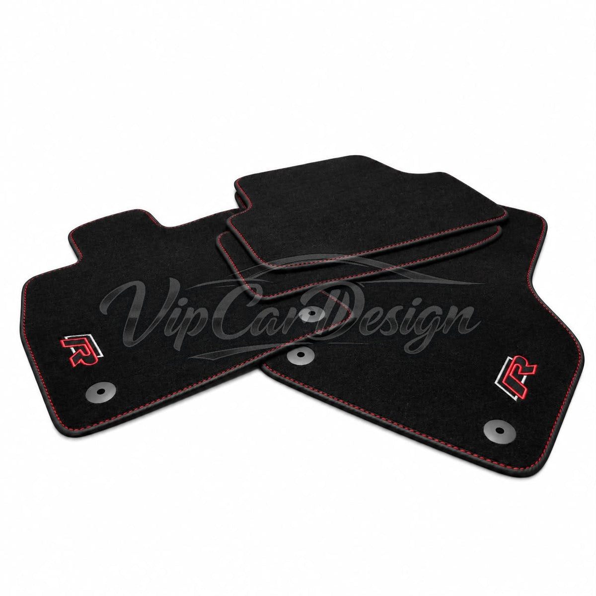 Volkswagen Passat B7 (2011-2014) Custom Fit Floor Mats R Logo - Complete Set Overview | VipCarDesign