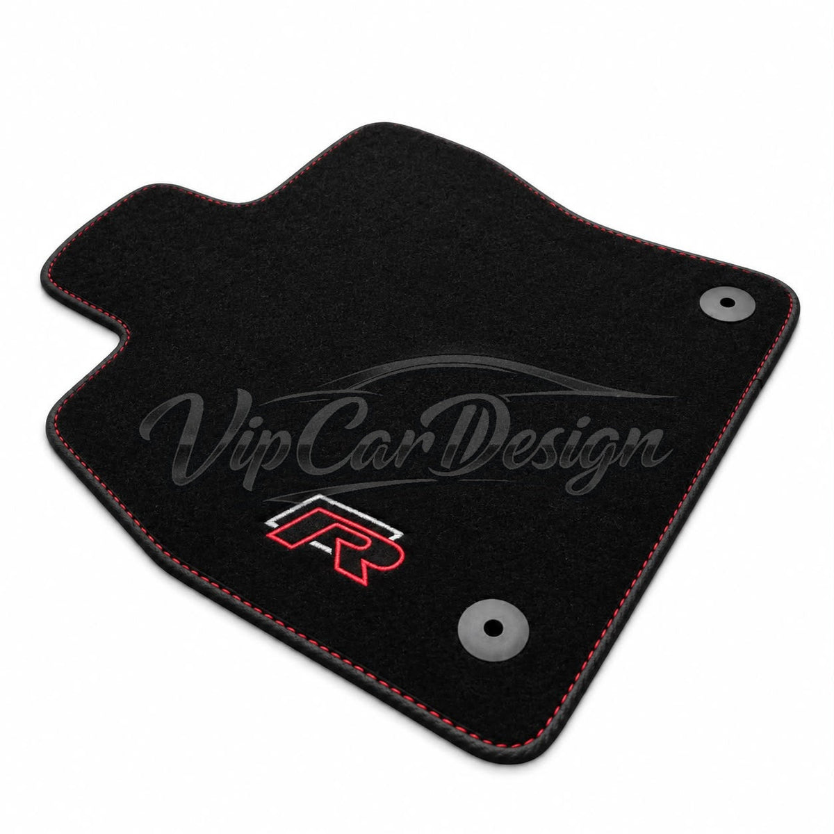 Volkswagen Taigo 2021 and After Custom Fit Floor Mats R Logo - Logo Embroidery Detail | VipCarDesign