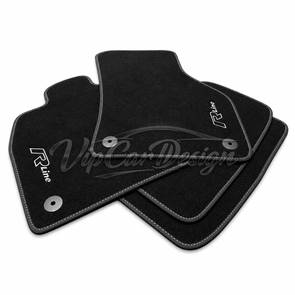 Volkswagen Golf 5 (2004-2009) Custom Fit Floor Mats R-Line Logo - Complete Set Overview | VipCarDesign